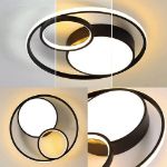 Picture of 36W Modern Ultrathin Black Ceiling Lamp, 47CM Round Shape LED Ceiling Light Fixture, Dimmable Ceiling Lights Adjustable Compatible with Bathroom, Kitchen, Bedroom