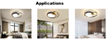 Picture of 36W Modern Ultrathin Black Ceiling Lamp, 47CM Round Shape LED Ceiling Light Fixture, Dimmable Ceiling Lights Adjustable Compatible with Bathroom, Kitchen, Bedroom