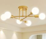 Picture of  Silver Ceiling Chandelier, 6-Light Modern Ceiling Lamp, E27 Hallway Light Fixture for Bedroom, Living Room & Kitchen, Contemporary Home Lighting