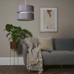 Picture of Ceiling Pendant Lampshade – Modern 2-Tier Drum Light Shade for  Home & Office Decor