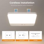 Picture of  LED Ceiling Light Motion Sensor, Cordless Bathroom Ceiling Light Battery Operated, Rechargeable Magnetic Mount Shower Light for Bath,Porch,Stairs,Garage