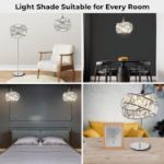 Picture of Modern Chrome Light Shade with Clear Acrylic Crystals – Elegant Lampshade for Ceiling Lights, Bedroom, Living Room, and Kitchen