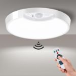 Picture of Rechargeable Motion Sensor Ceiling Light – 7.5" 400LM Battery Operated LED Light with Remote