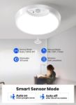 Picture of Rechargeable Motion Sensor Ceiling Light – 7.5" 400LM Battery Operated LED Light with Remote