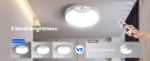 Picture of Rechargeable Motion Sensor Ceiling Light – 7.5" 400LM Battery Operated LED Light with Remote