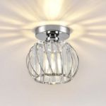 Picture of Luxury Crystal Chandelier Ceiling Light – Small Semi Flush Mount Light Fixture for Kitchen & Hallway