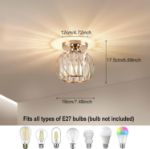 Picture of Luxury Crystal Chandelier Ceiling Light – Small Semi Flush Mount Light Fixture for Kitchen & Hallway