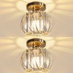 Picture of Luxury Crystal Chandelier Ceiling Light – Small Semi Flush Mount Light Fixture for Kitchen & Hallway