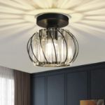 Picture of Luxury Crystal Chandelier Ceiling Light – Small Semi Flush Mount Light Fixture for Kitchen & Hallway