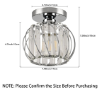 Picture of Luxury Crystal Chandelier Ceiling Light – Small Semi Flush Mount Light Fixture for Kitchen & Hallway