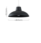 Picture of Retro Style Matt Black Metal Ceiling Light Shade – Industrial Pendant Light Fixture for Kitchen, Dining Room, Living Room –(3000K Warm White)Vintage Hanging Lamp