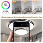 Picture of 27W LED Ceiling Light Dimmable, Black Ceiling Lamp with Switch Control, 40CM 3000K-6500K, Acrylic Modern Ceiling Light for Bedroom Living Room