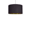 Picture of Modern Black & Gold Pendant Light Shade – Large Drum Lampshade for Ceiling & Table Lamps – Contemporary Home Décor Lighting for Bedrooms, Living Rooms & More