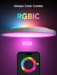 Picture of RGBIC LED Ceiling Light, Smart Ceiling Light 30cm, 2400LM 2200-6500K Flush Mount Fixture, 16 Million Colours, for Bedroom, Living Room, Kitchen