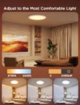 Picture of RGBIC LED Ceiling Light, Smart Ceiling Light 30cm, 2400LM 2200-6500K Flush Mount Fixture, 16 Million Colours, for Bedroom, Living Room, Kitchen