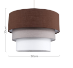 Picture of Round Modern 3 Tier Fabric Ceiling Pendant Light Shade – Stylish & Elegant Home Lighting