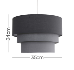 Picture of Round Modern 3 Tier Fabric Ceiling Pendant Light Shade – Stylish & Elegant Home Lighting