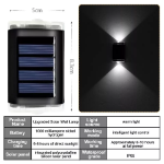 Picture of 4x Super Bright Solar Powered LED Outdoor Garden Wall Lights, Waterproof Fence & Door Lamps for Gardens