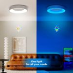 Picture of RGB LED Ceiling Light Dimmable with Remote – 24W Flush Mount, 3000K-6500K Adjustable Brightness, 2400LM, Color Changing for Living Room, Bedroom, Kitchen & Bathroom