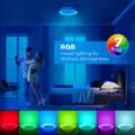 Picture of RGB LED Ceiling Light Dimmable with Remote – 24W Flush Mount, 3000K-6500K Adjustable Brightness, 2400LM, Color Changing for Living Room, Bedroom, Kitchen & Bathroom