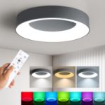 Picture of RGB LED Ceiling Light Dimmable with Remote – 24W Flush Mount, 3000K-6500K Adjustable Brightness, 2400LM, Color Changing for Living Room, Bedroom, Kitchen & Bathroom