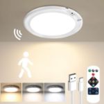 Picture of Rechargeable Motion Sensor Ceiling Light with Remote – Magnetic, Wireless & Battery-Powered for Shed, Loft, Bathroom & Garage