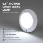 Picture of Motion Sensor Ceiling Light – 6.5” Wireless LED, Battery Powered, 210LM for Closet, Garage, Shed & Hallway