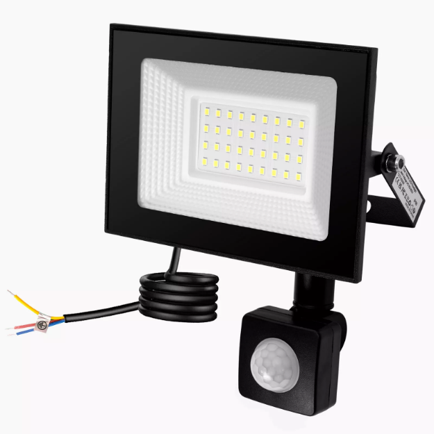 Picture of 50W LED Security Floodlight with PIR Motion Sensor, IP66 Waterproof Outdoor Spot Light for Garden & Driveway