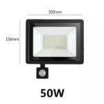 Picture of 50W LED Floodlight with PIR Motion Sensor, Outdoor Security Light for Garden & Driveway 