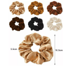 Picture of 6pcs Satin Scrunchies Hair Bands Silk Scrunchie Ties Ponytail Holder UK Pack Set