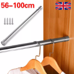 Picture of 56-100cm Adjustable Stainless Steel Wardrobe Rod – Extendable Closet Clothes Rail