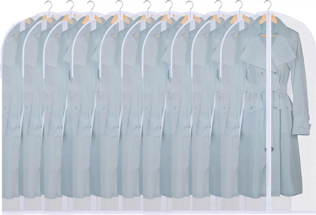 Picture of 10-Pack Large Hanging Garment Bags, Suit, Dress, Coat & Jacket Dust Covers, Breathable & Durable