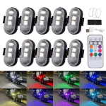 Picture of 10PCS Wireless LED Strobe Lights – Remote-Controlled 7-Color Flashing Warning Lights