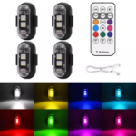 Picture of 10PCS Wireless LED Strobe Lights – Remote-Controlled 7-Color Flashing Warning Lights