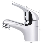 Picture of Modern Chrome Cloakroom Basin Mixer Tap – Mono Bathroom Sink Faucet with Fixings & Waste