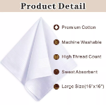 Picture of 12PCS Men’s Large White Cotton Handkerchiefs – Soft & Classic Square Hankies