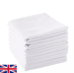 Picture of 12PCS Men’s Large White Cotton Handkerchiefs – Soft & Classic Square Hankies