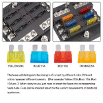 Picture of 6-Way Blade Fuse Box with Bus Bar, 12V/32V Auto Marine Fuse Holder for Car & Boat