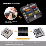 Picture of 6-Way Blade Fuse Box with Bus Bar, 12V/32V Auto Marine Fuse Holder for Car & Boat