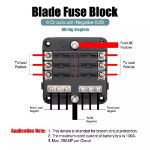 Picture of 6-Way Blade Fuse Box with Bus Bar, 12V/32V Auto Marine Fuse Holder for Car & Boat