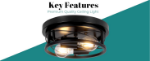 Picture of Round Black Ceiling Light – E27 2-Way Flush Mount Fixture for Chandeliers, Bedrooms & Modern Interiors