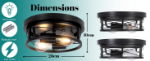 Picture of Round Black Ceiling Light – E27 2-Way Flush Mount Fixture for Chandeliers, Bedrooms & Modern Interiors