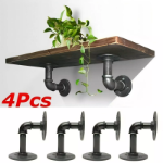 Picture of Industrial Pipe Shelf Brackets, Rustic Floating Wall Mount Storage Supports