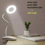 Picture of Rechargeable LED Clip-On Desk Lamp, Flexible Gooseneck Reading Light, USB Night Lamp with Clamp