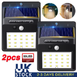 Picture of 2/4  Pack Solar Motion Sensor Wall Lights, Outdoor Waterproof LED Security Lamps for Garden & Home