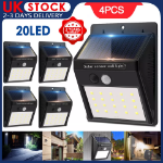 Picture of 2/4  Pack Solar Motion Sensor Wall Lights, Outdoor Waterproof LED Security Lamps for Garden & Home