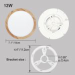 Picture of 12W Ceiling Light,  Flat Small Round Nordic Flush Wood Grain Ceiling Light for Bedroom Living Room Kitchen Bathroom Lights