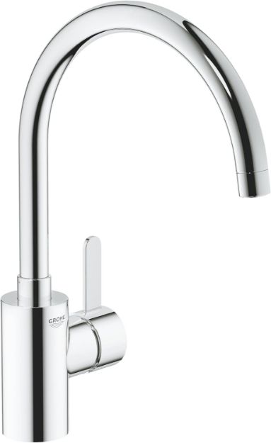 Picture of Modern Chrome Kitchen Sink Mixer Tap, Single Lever Swivel Spout Faucet