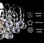 Picture of K9 Crystal Faceted Oriel Light Shade, Lamp Shade, Chandeliers Ceiling Light, Chrome Finish Pendant Light Shade for Living Room Bedroom Kitchen