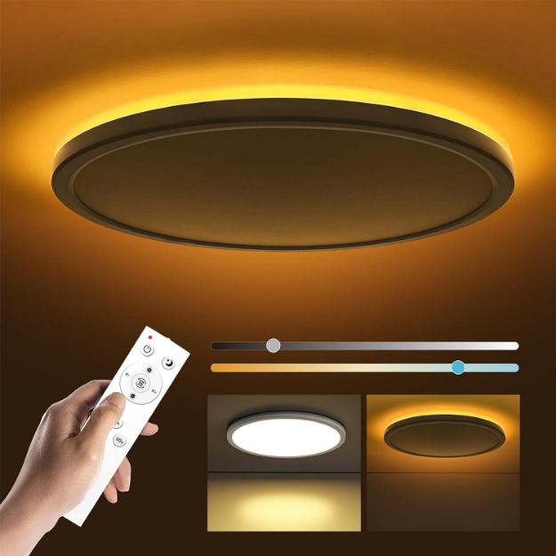 Picture of Dimmable LED Ceiling Lamp 24W with Timer & Night Light – 3000K-6500K Adjustable Color, Remote Control, Memory Function – Perfect for Kids’ Room, Bathroom, Kitchen & More